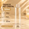 Frasco Pet Cristal Cilindro 120ml Rosca: 24/410 - (UN) - Imagem 2