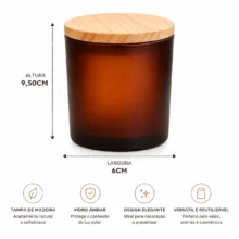 Copo de Vidro Para Vela 200ml Ambar Fosco - (UN)