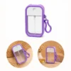 Frasco Flat 50ml Card Cristal - C/Capa Silicone e Chaveiro Lilas
