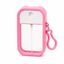 Frasco Flat 50ml Card Cristal - C/Capa Silicone e Chaveiro Rosa